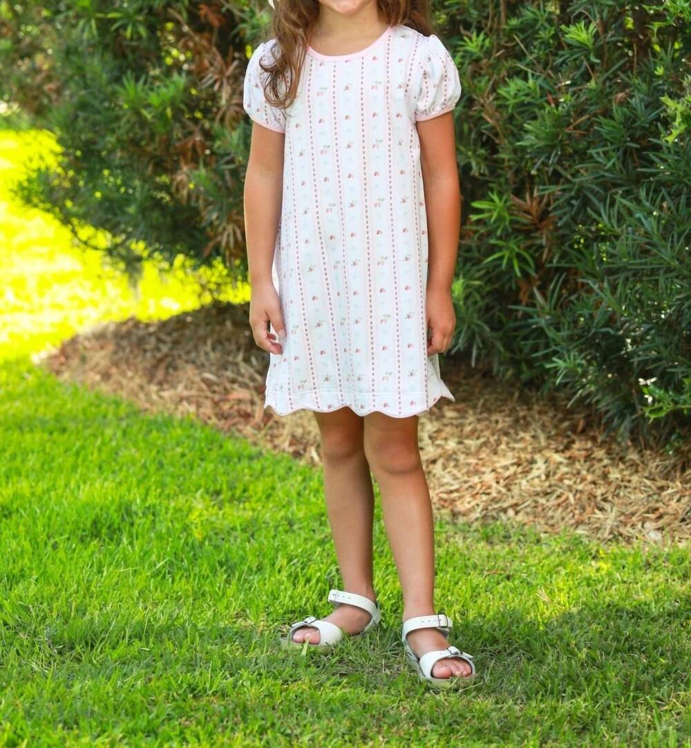 NEW TROTTER STREET KIDS girls berry sweet scalloped dress in white